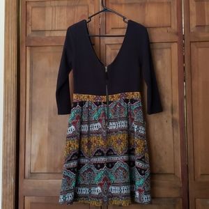 Anthropologie Maeve 10 Black Fit & Flare Dress